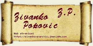 Živanko Popović vizit kartica